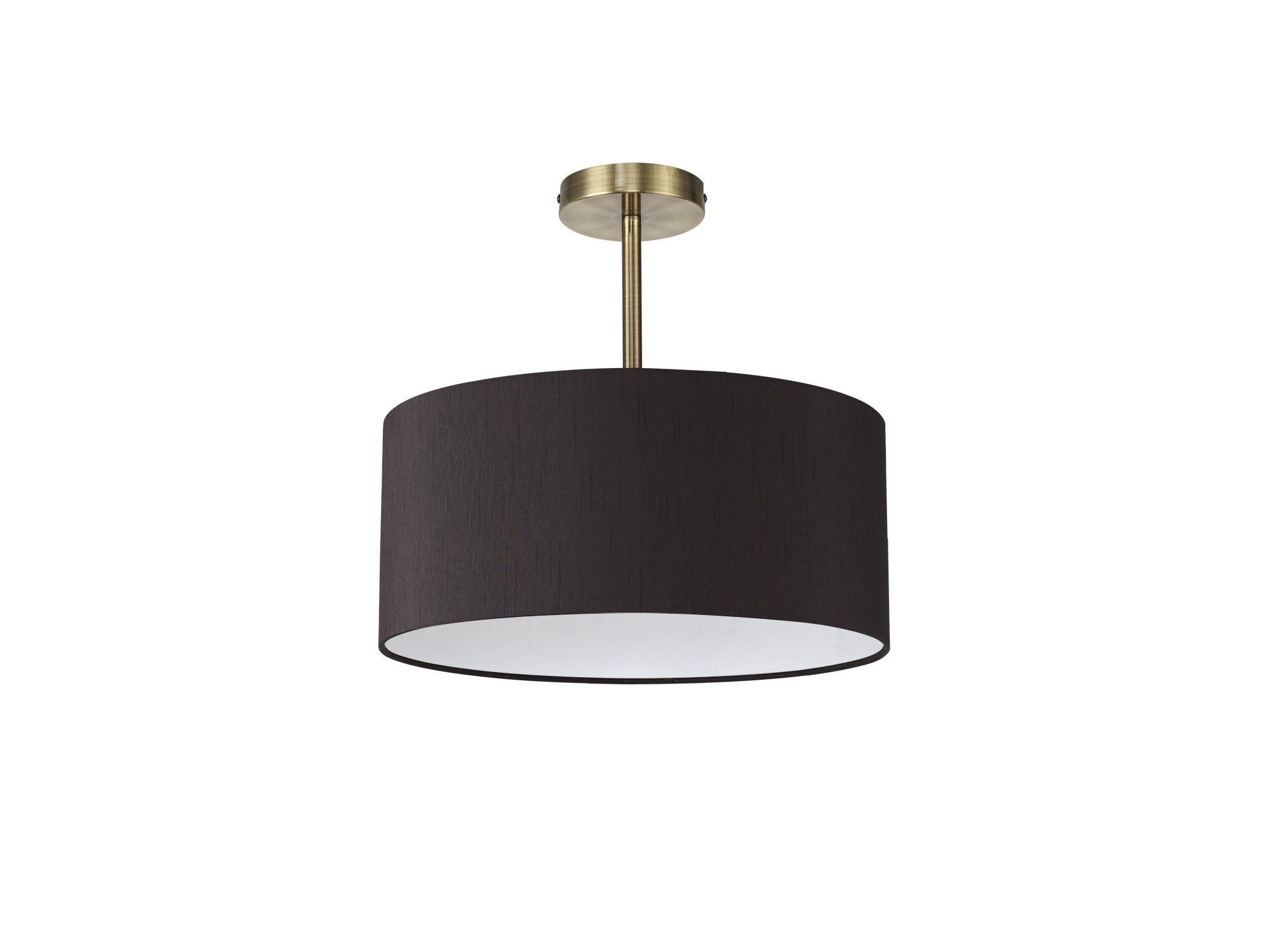 Baymont 40cm Semi Flush 1 Light Antique Brass, Black DK0173  Deco Baymont